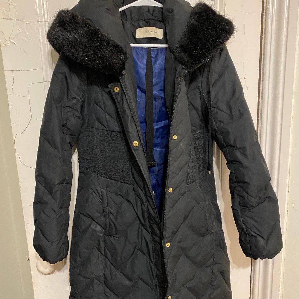 Medium T Tahari Fitted Winter Jacket - Black